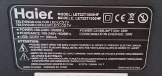 TV LED Haier 22" Negra