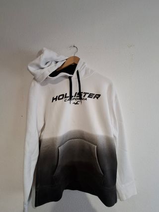 sudadera hollister blanca hombre