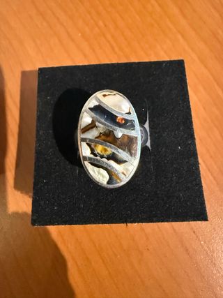 Anillo plata vintage multicolor