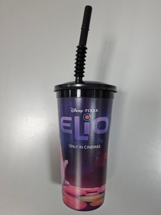 Vaso + Paja + Figura Elio Disney Cine exclusivo