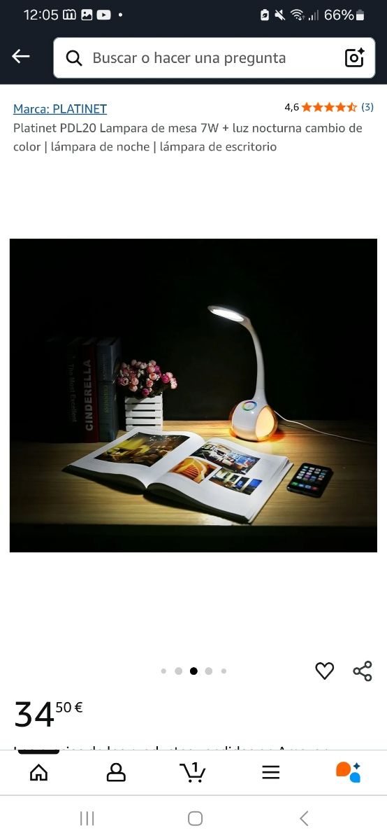 Lámpara escritorio LED WILt - Rosa/Blanca