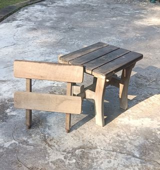 Mesa + 6 Sillas Jardín en Teka Maciza