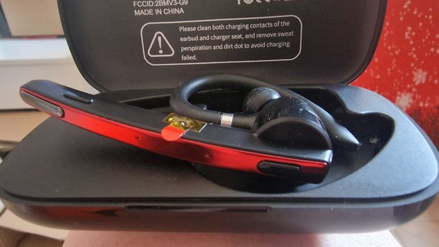Auricolare Bluetooth singolo - Nero/Rosso - NUOVO