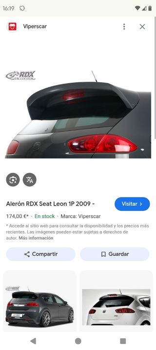 Alerón trasero RDX Seat León 1P