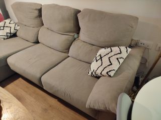 Sofá chaise longue beige 3-4 plazas