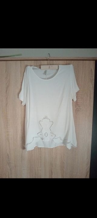 Blusa blanca mujer - Talla m