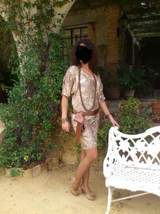 Vestido dorado fiesta - lentejuelas