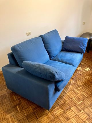 Sofá 2 plazas azul