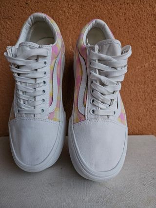 Vans Old Skool Stackform Pastel Picnic Pink Plaid