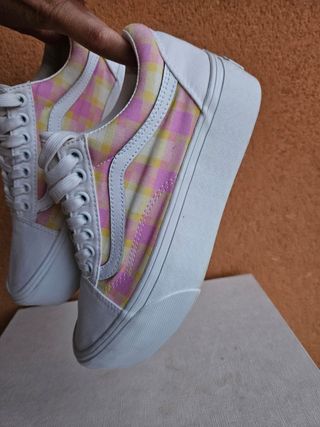Vans Old Skool Stackform Pastel Picnic Pink Plaid