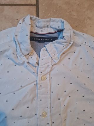 Camicia Tommy Hilfiger azzurra a pois