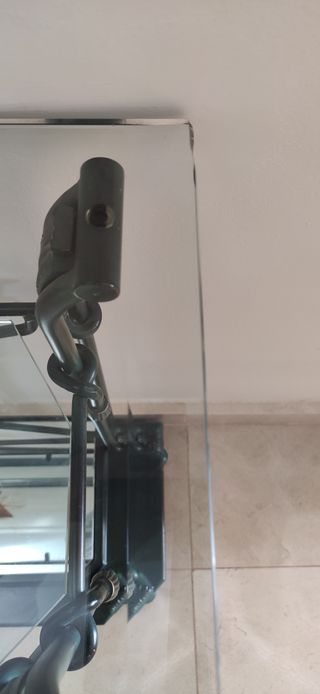 Mueble recibidor forja y cristal