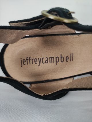 Sandali Campbell neri con zeppa