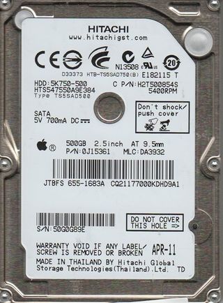 Disco duro HDD - Hitachi Travelstar 500GB SATA