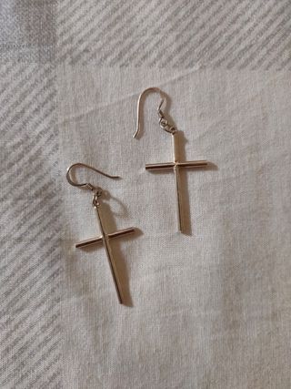 Pendientes cruz plata 925