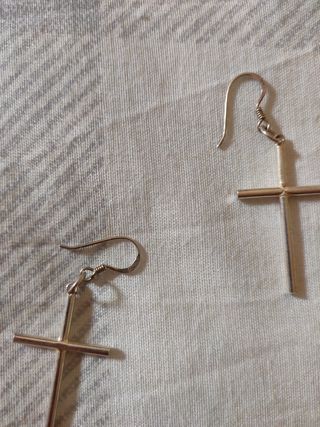 Pendientes cruz plata 925