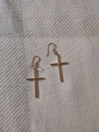 Pendientes cruz plata 925