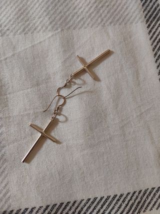 Pendientes cruz plata 925