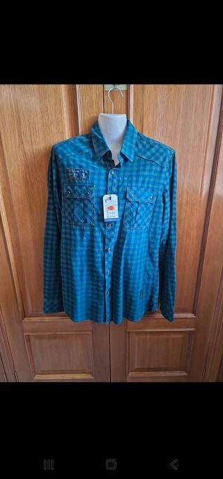 Camisa Guess S - Cuadros Azul-Verde