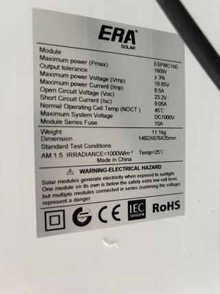 Módulo solar ERA 160W