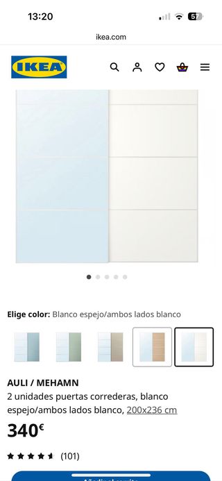 Armario PAX Ikea con espejo 2 metros