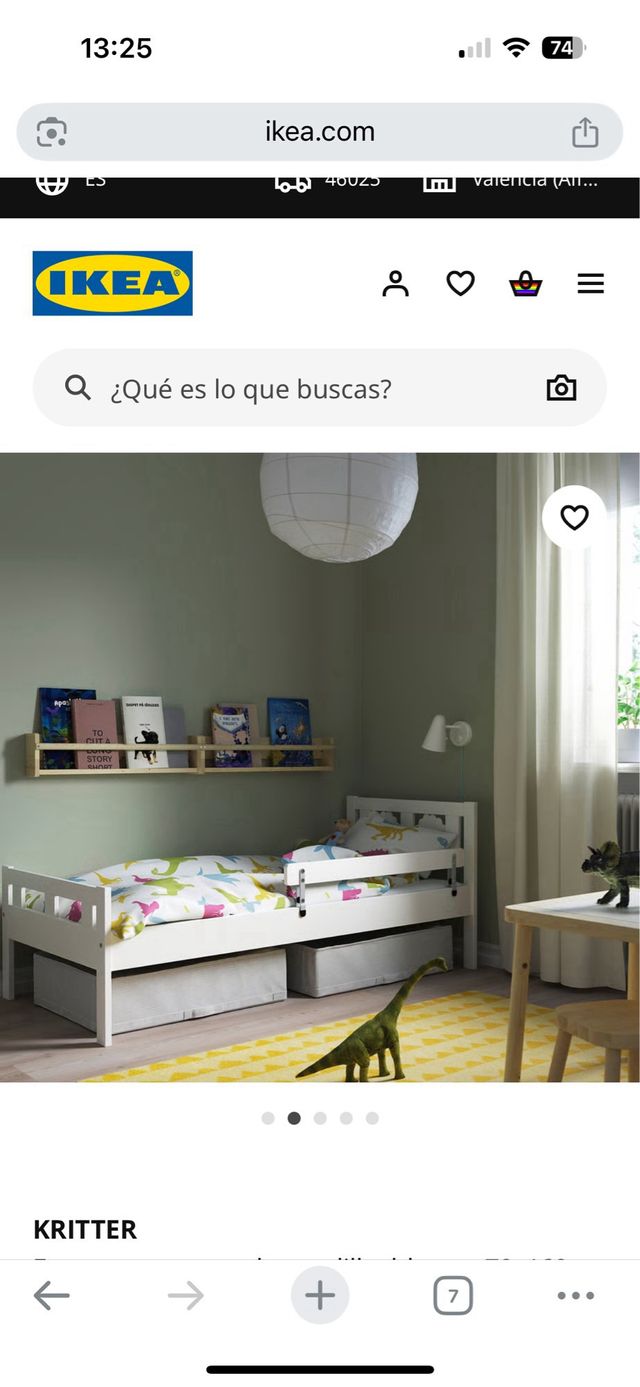 Cama infantil IKEA KRITTER c/barrera