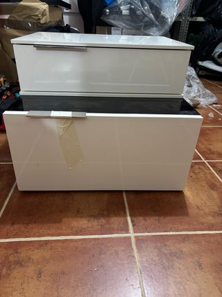 Cabecero cama 2 mesillas - Negro/blanco