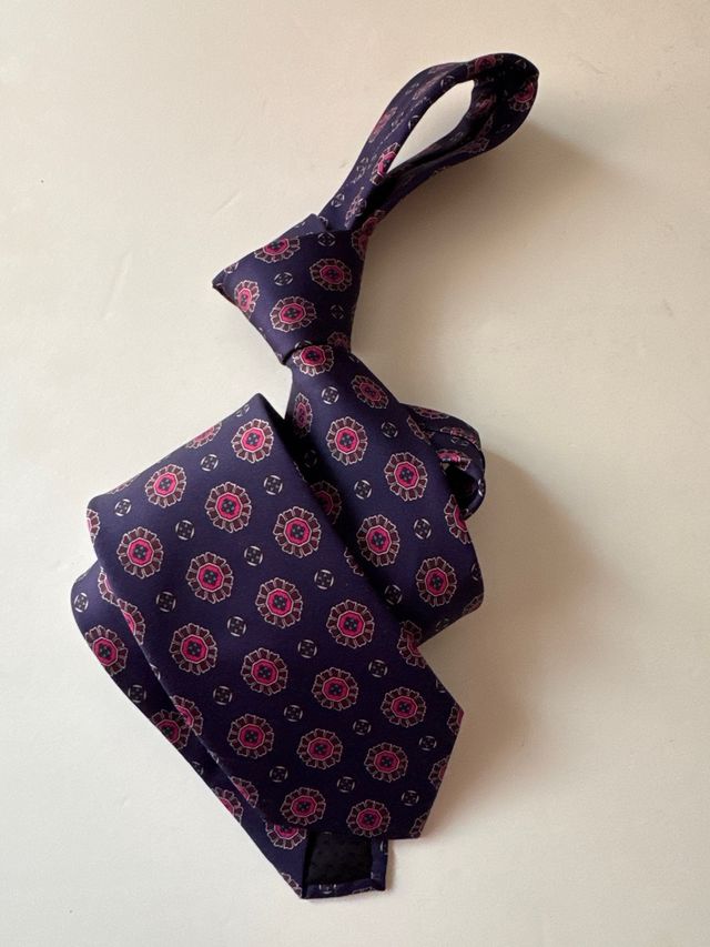 Corbata morado, fucsia, multicolor, estamp- Nueva