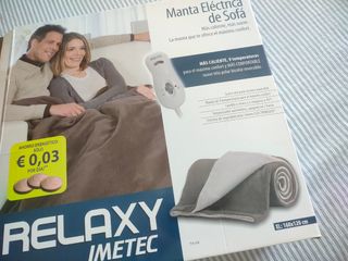Manta eléctrica Imetec beige y marrón