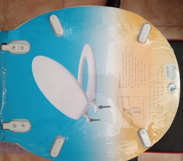 Tapa inodoro puntos rosa-blanca