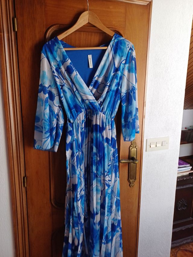 Vestido azul estampado - Talla L