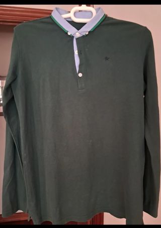 Polo Verde Manga Larga.camisa a cuadros verde.azul
