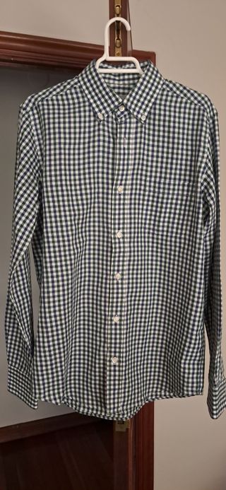 Polo Verde Manga Larga.camisa a cuadros verde.azul