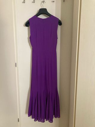 Vestido midi asimétrico morado