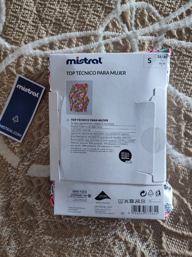 Top deportivo Mistral talla S