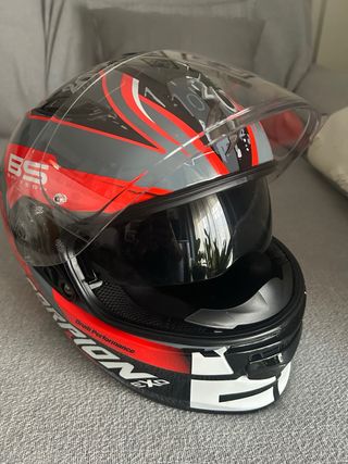 Casco Scorpion Exo, rojo-gris replica Fabio Quarta