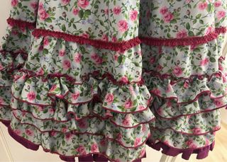 Traje Flamenca niña Rosa y verde agua. talla 8.
