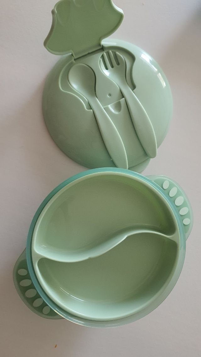 Plato & Talheres de bebê - Verde menta