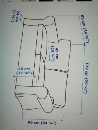 Sofá 2 plazas Ektorp Ikea gris