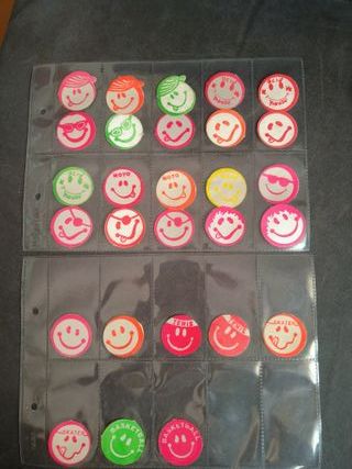 Lote cromos parches tela Acid House años 80