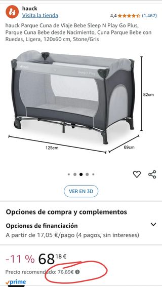 Hauck Sleep'n' Play Cuna viaje y parque de juego-I