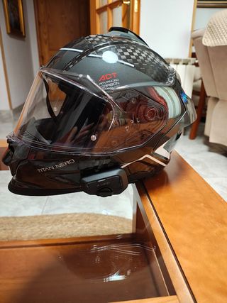 Casco moto SMK Titan Nero Carbono