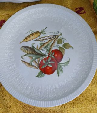 Plato Pontesa blanca porcelana vintage 26 cm