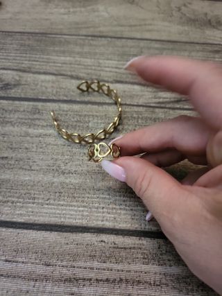 Pulsera y anillo dorados | acero 18k