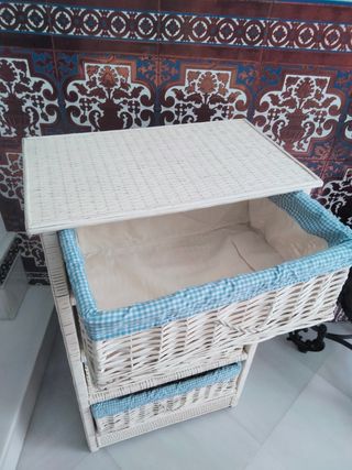 Cómoda mimbre blanca 4 cajones