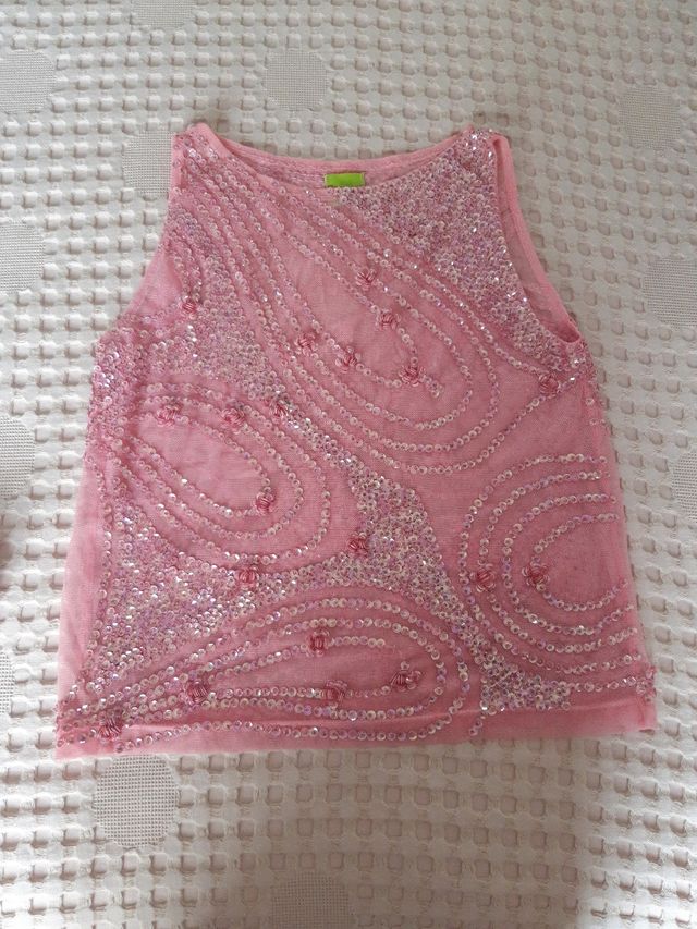 Top lentejuelas rosa