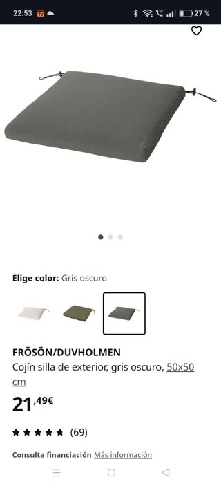 Cojines grises exterior - 6 unidades