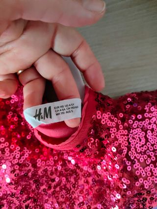Vestito paillettes fucsia bimba 4-5 anni