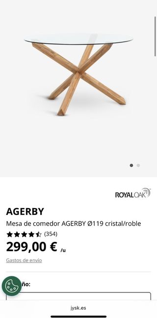 Mesa cristal redonda - roble