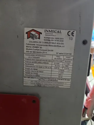 Caldera Pellet Inmecal Compact